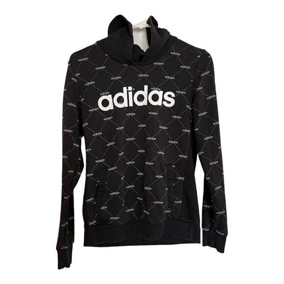 ADIDAS Girls Hoodie Graphic Print Front Pockets Long Sleeve Pullover Size M‎ - Picture 1 of 5